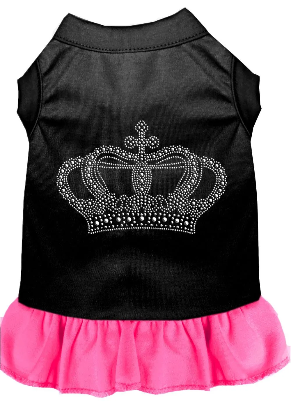 Rhinestone Crown Dress Black With Bright Pink Xl (16)