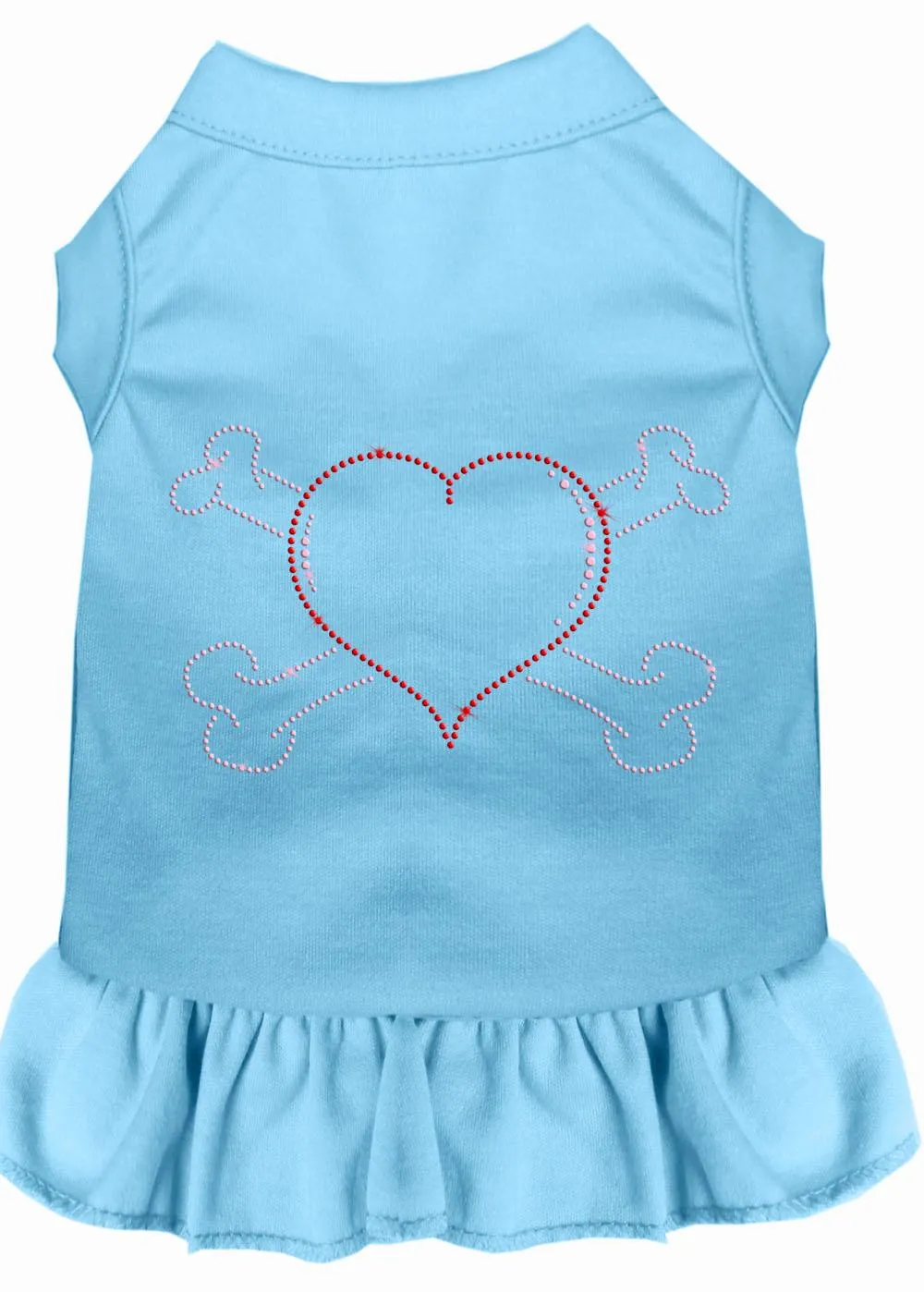 Rhinestone Heart And Crossbones Dress Baby Blue Xxl (18)