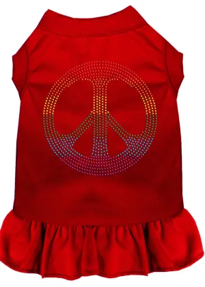 Rhinestone Rainbow Peace Dress Red Xxxl (20)