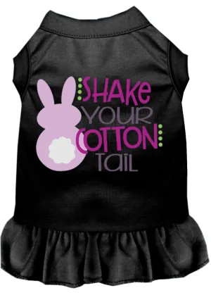 Shake Your Cotton Tail Screen Print Dog Dress Black Xs (8)