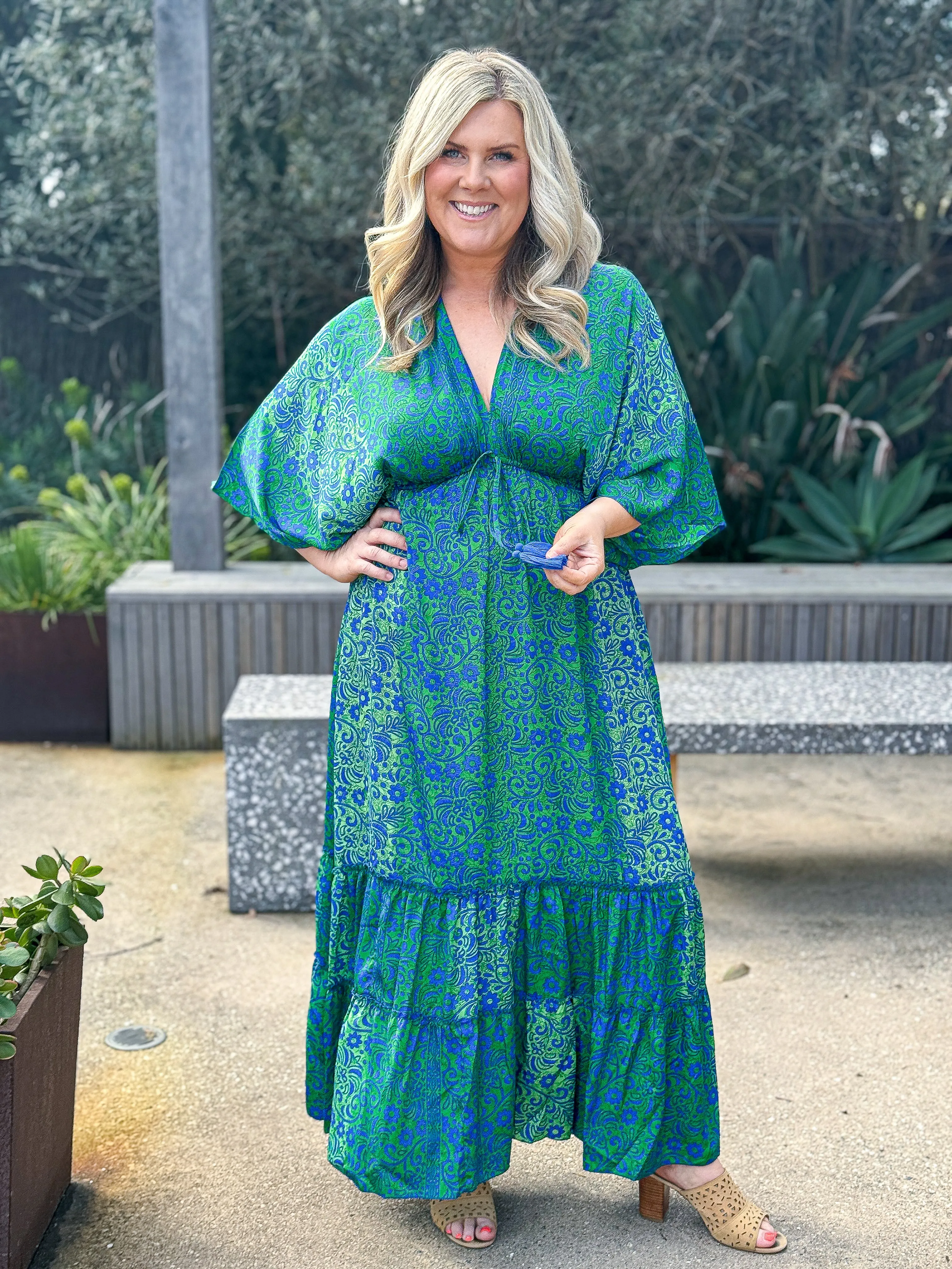 Siobhan Dress - Green/ Blue