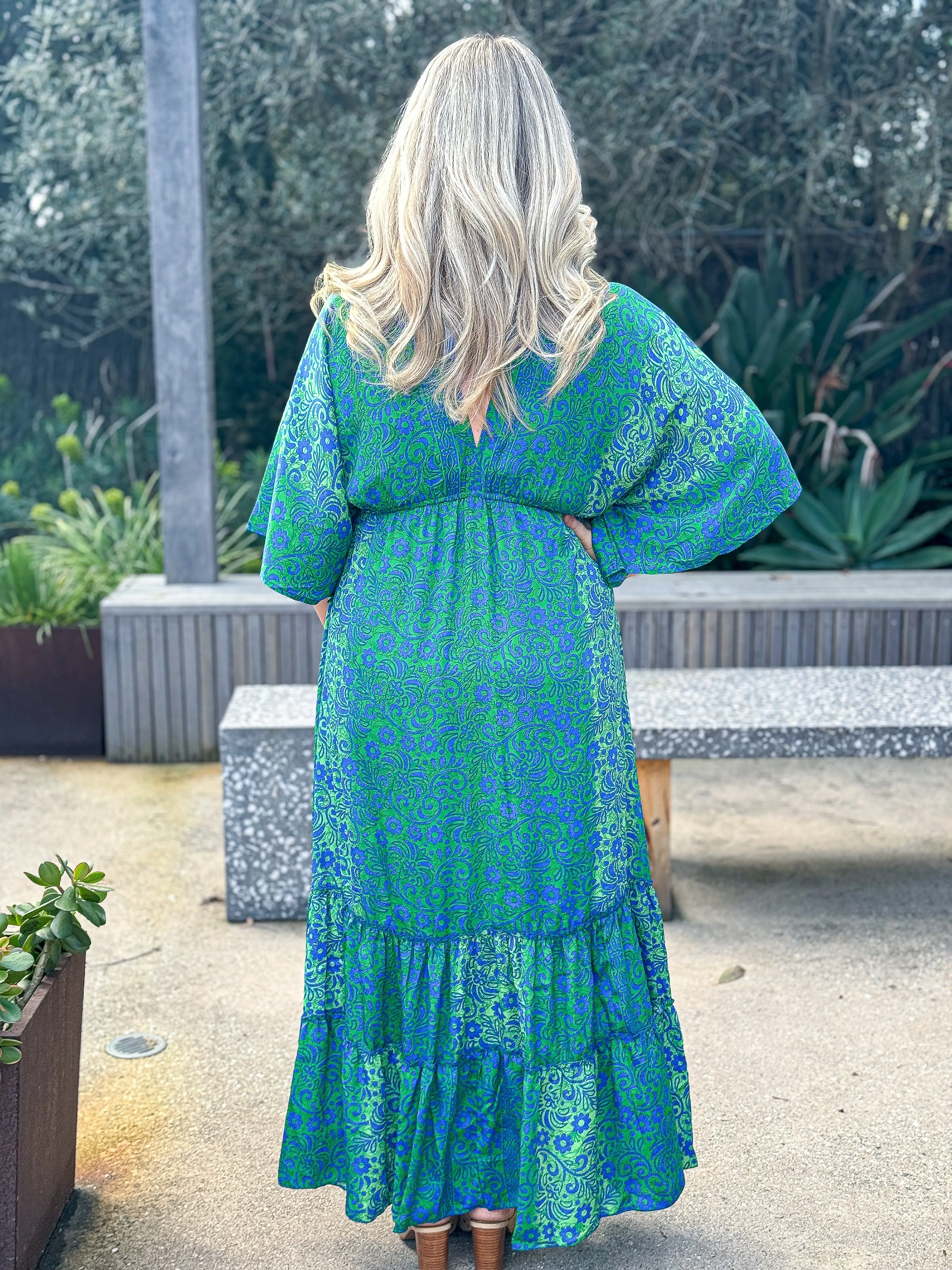 Siobhan Dress - Green/ Blue