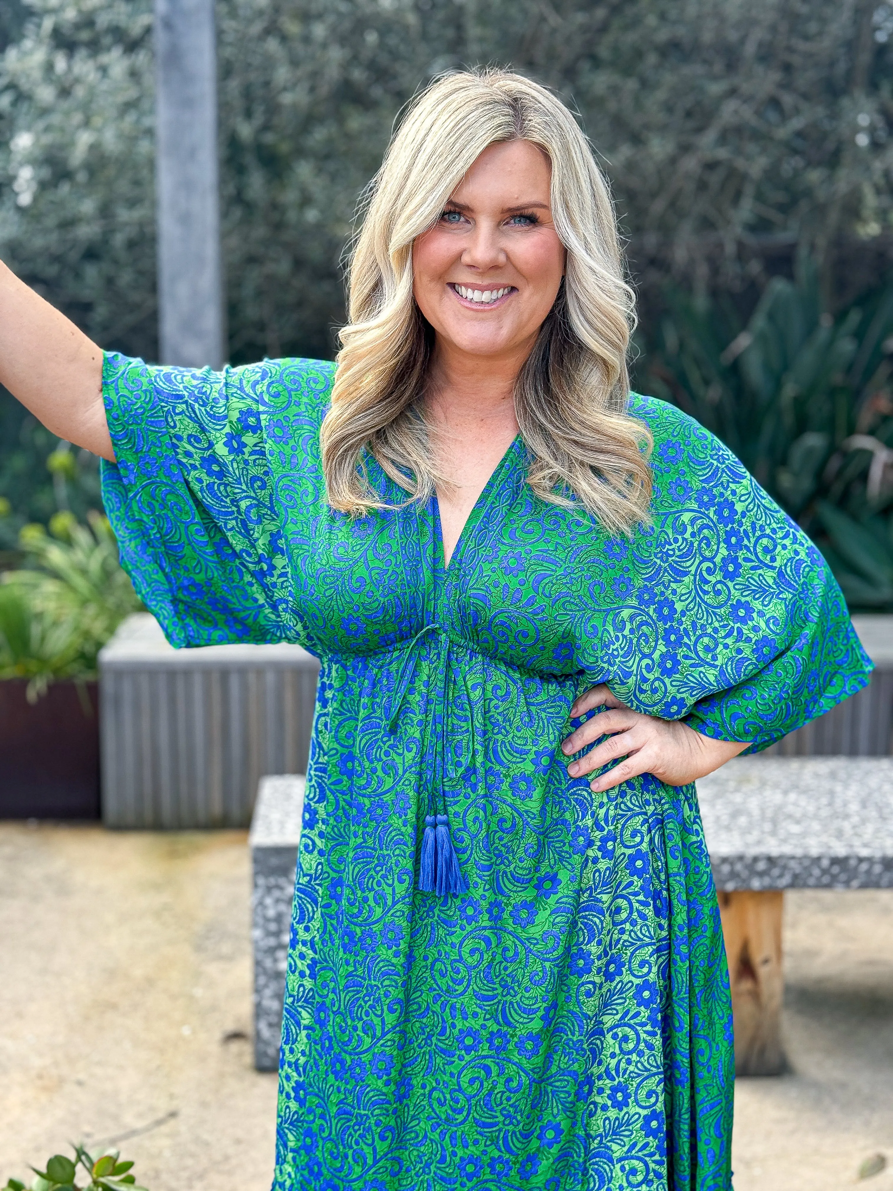 Siobhan Dress - Green/ Blue