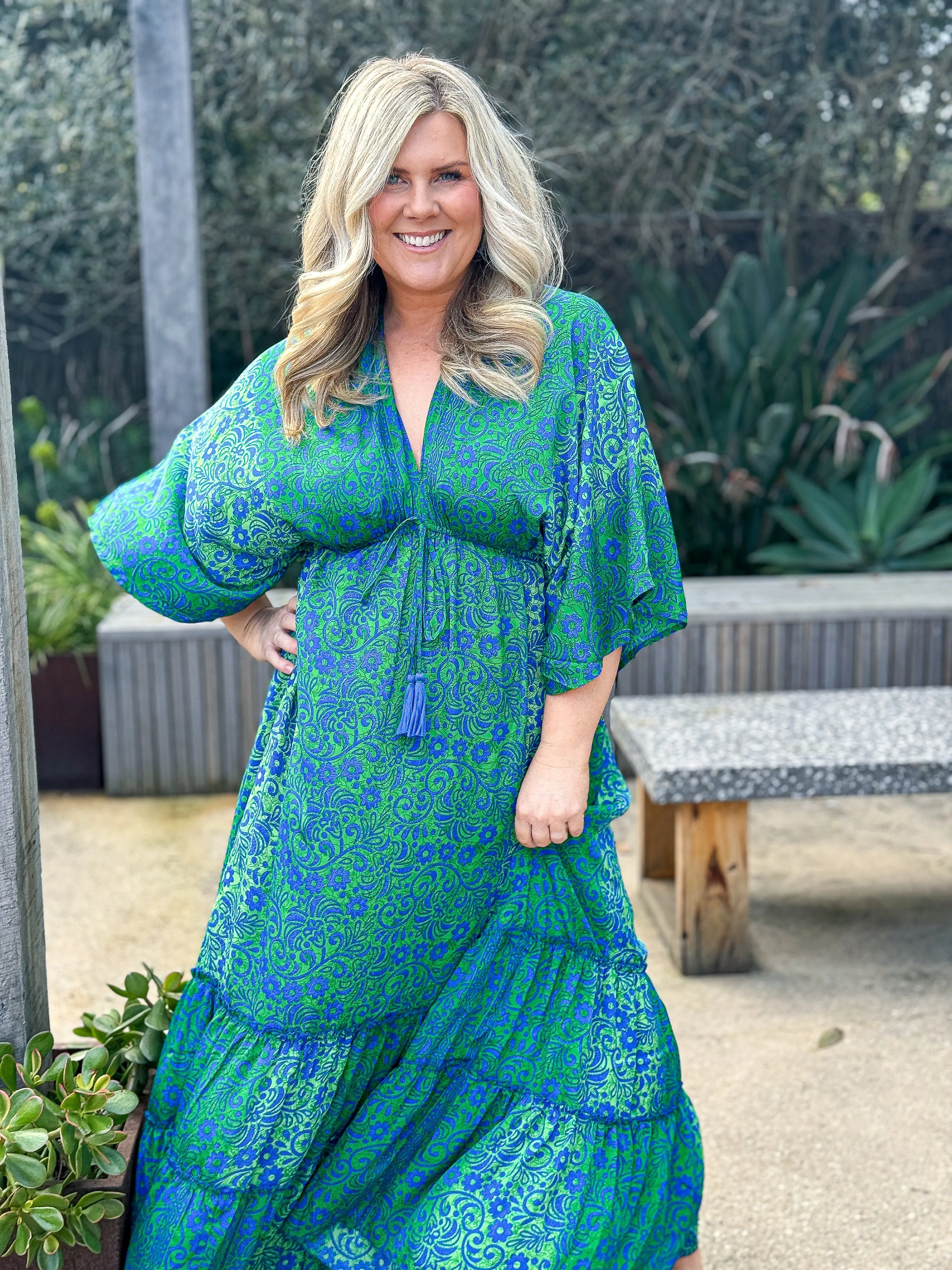 Siobhan Dress - Green/ Blue