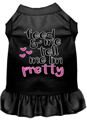 Tell Me I'm Pretty Screen Print Dog Dress Black Sm (10)