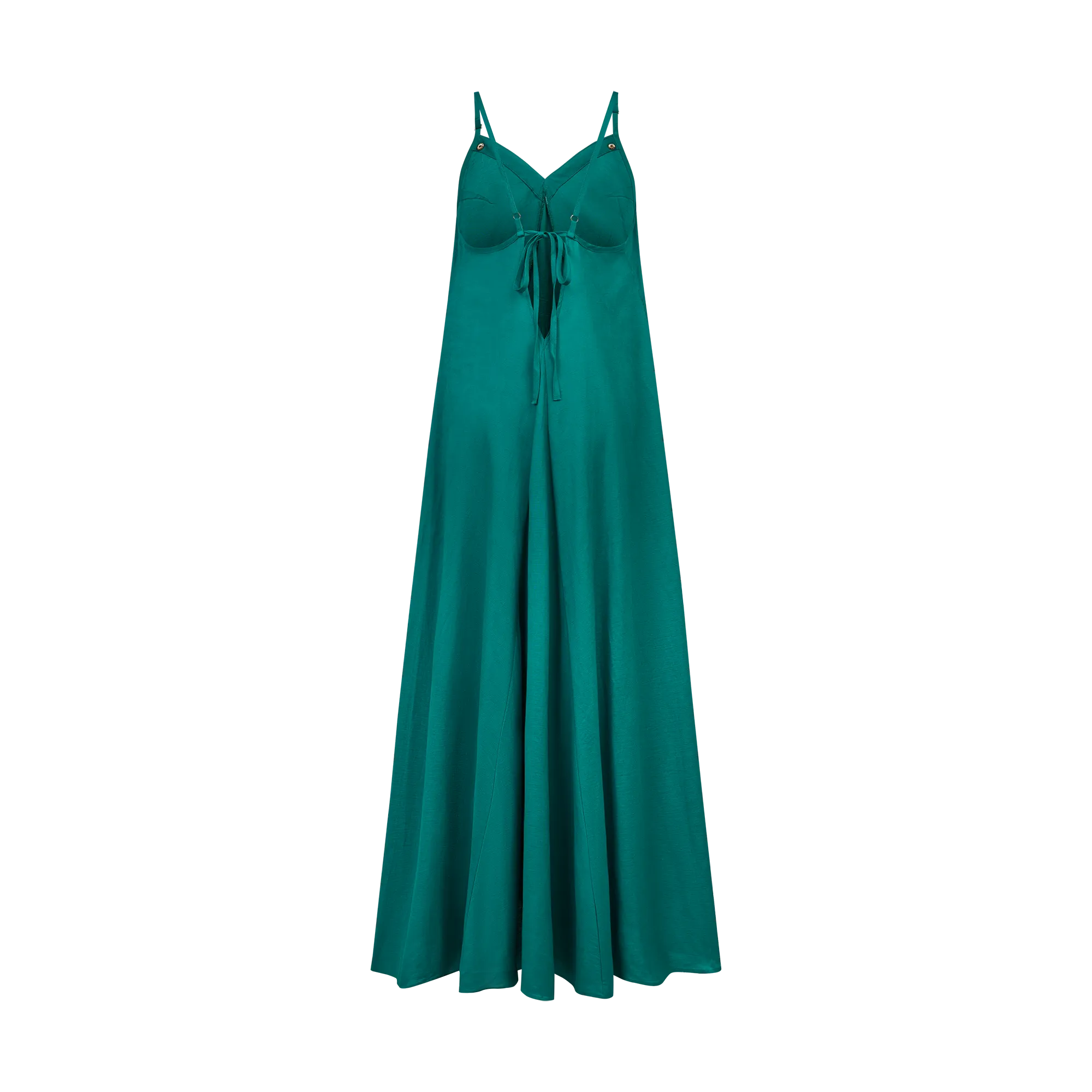 THE STROMBUS LINEN MAXI DRESS-GREEN