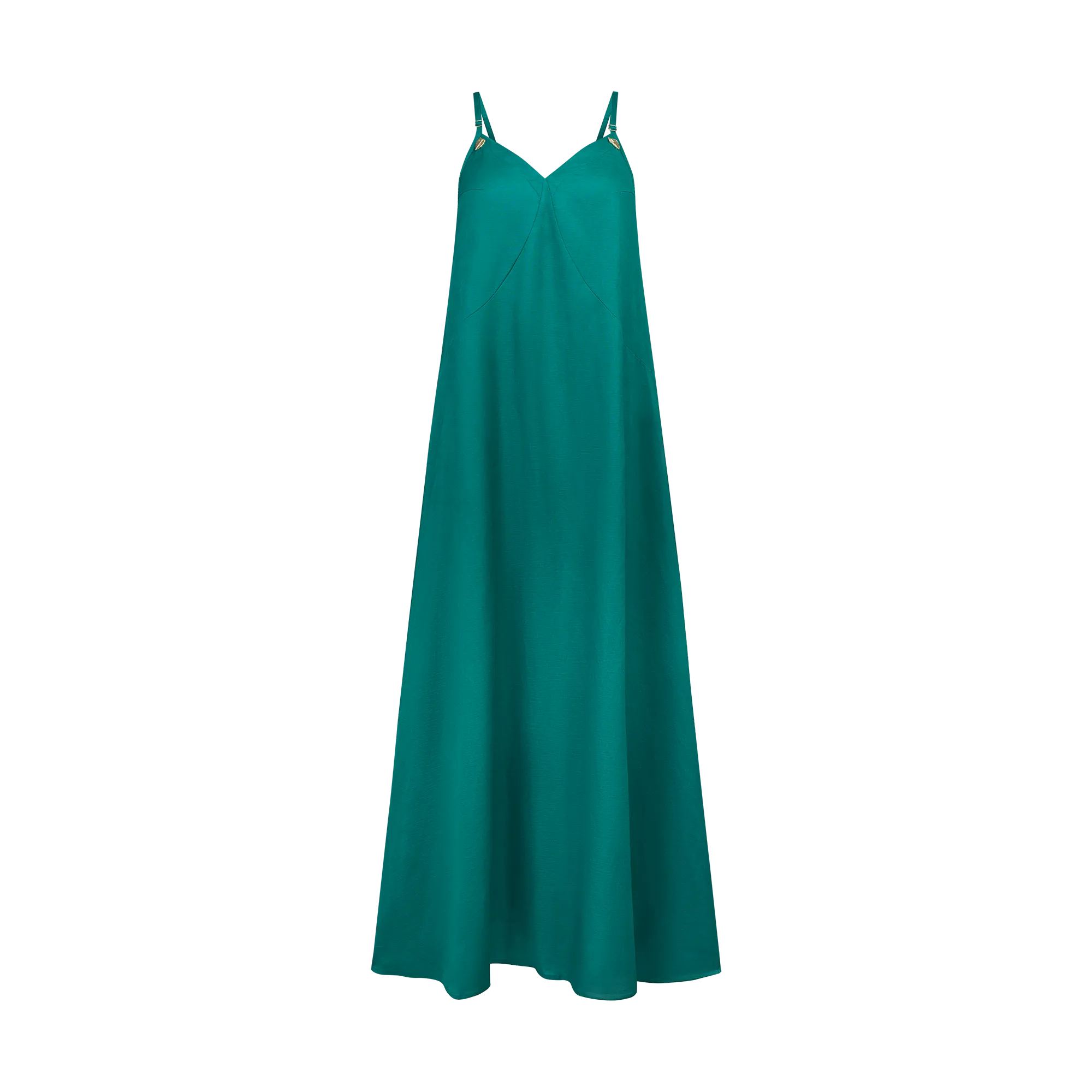 THE STROMBUS LINEN MAXI DRESS-GREEN