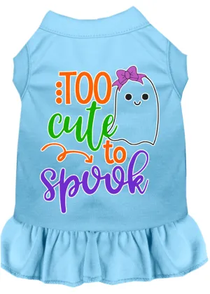 Too Cute To Spook-girly Ghost Screen Print Dog Dress Baby Blue Xl