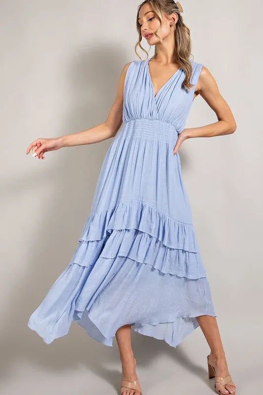 V-Neck Ruffle Maxi Dress *Online Only*