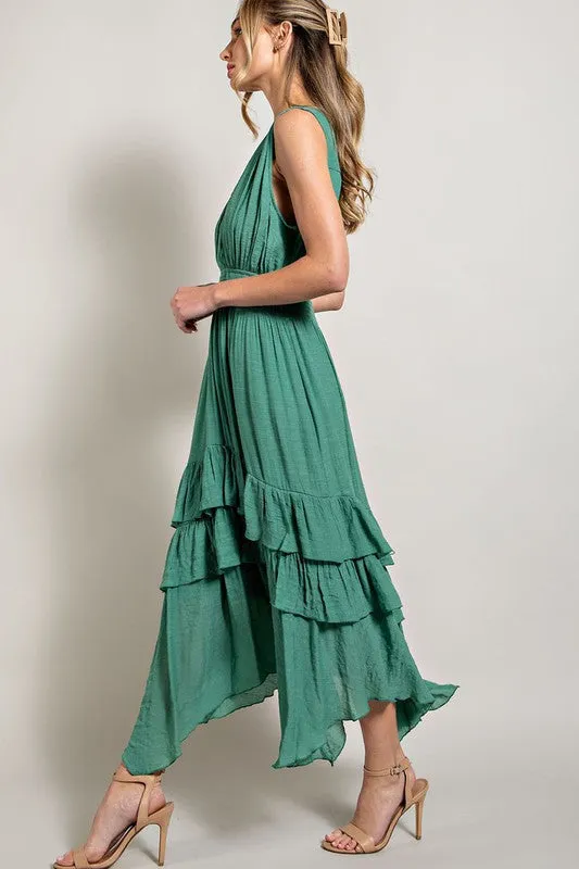 V-Neck Ruffle Maxi Dress *Online Only*