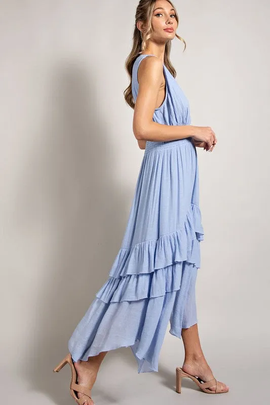 V-Neck Ruffle Maxi Dress *Online Only*