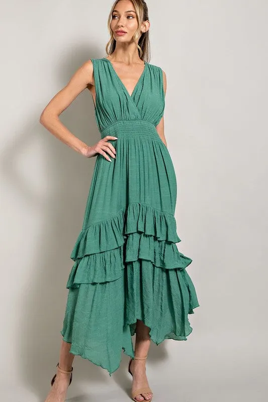 V-Neck Ruffle Maxi Dress *Online Only*