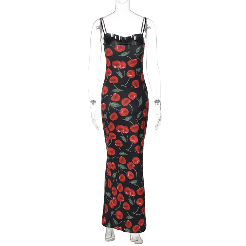 Vail Cherry Print Maxi Dress