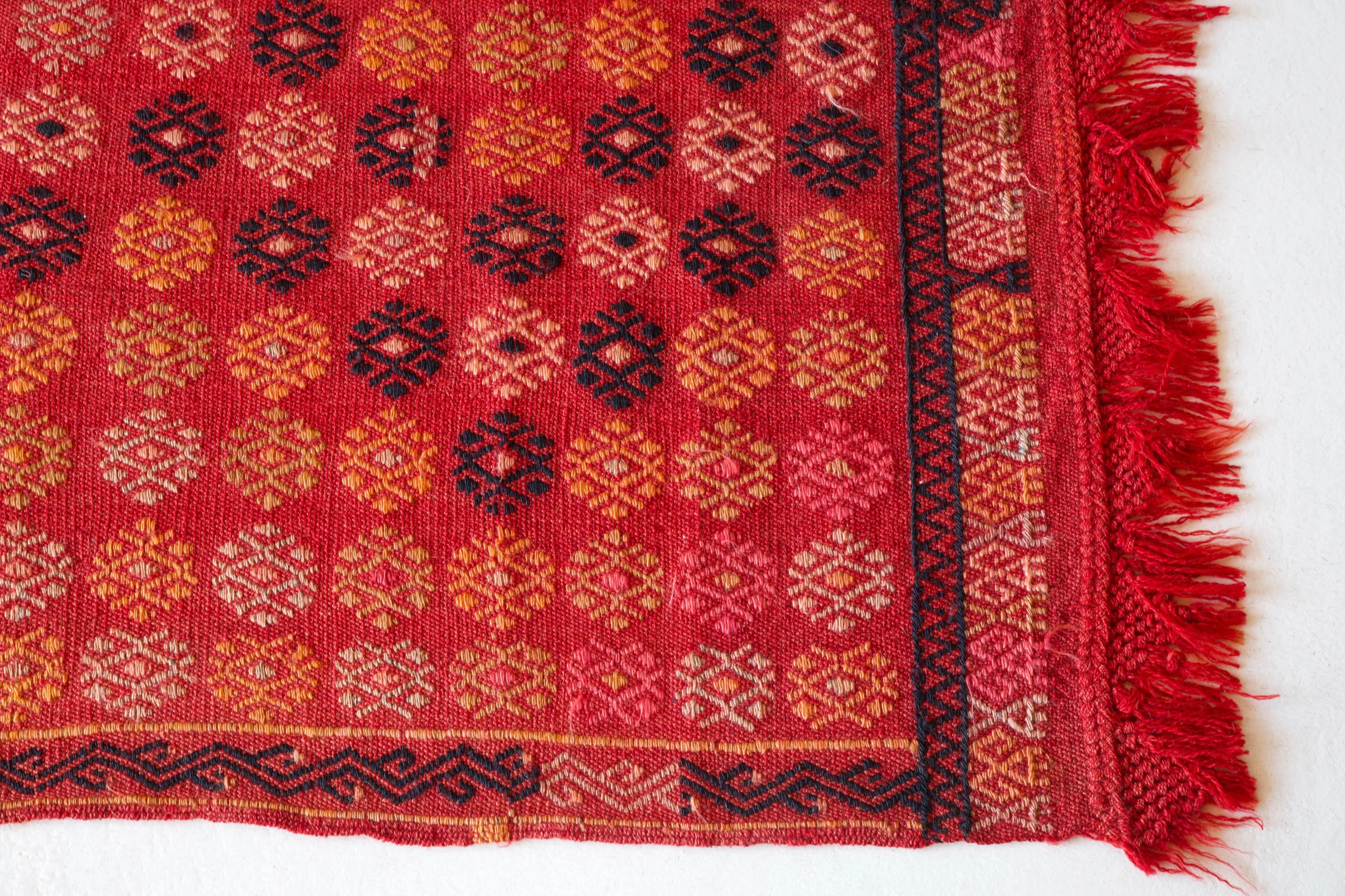 Vintage Mini Turkish Kilim Rug 3'2"x4'9"