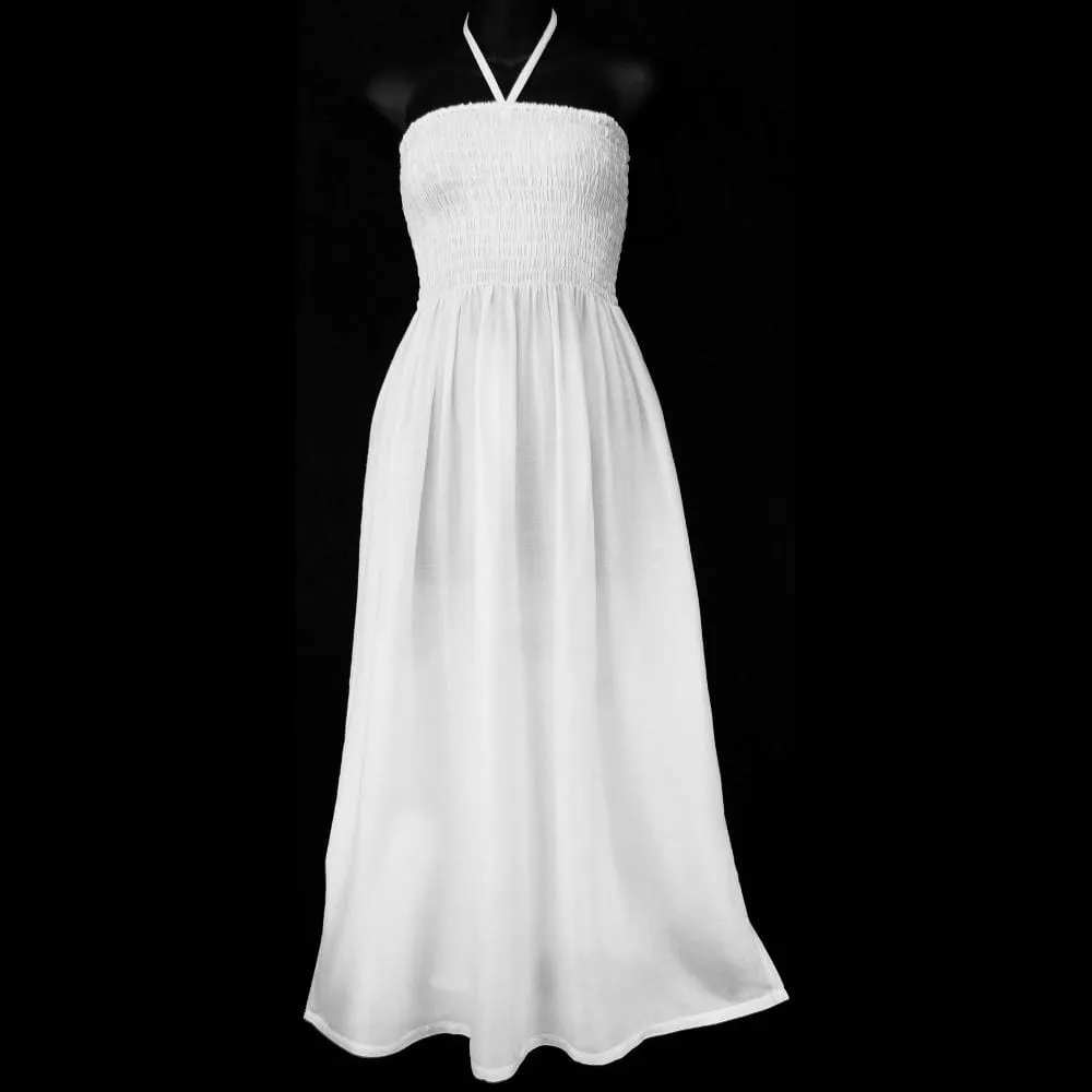 White Center Strap Dress