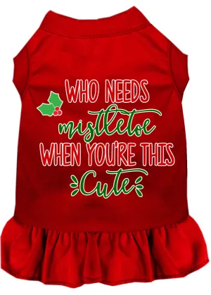 Who Needs Mistletoe Screen Print Dog Dress Red Xxl