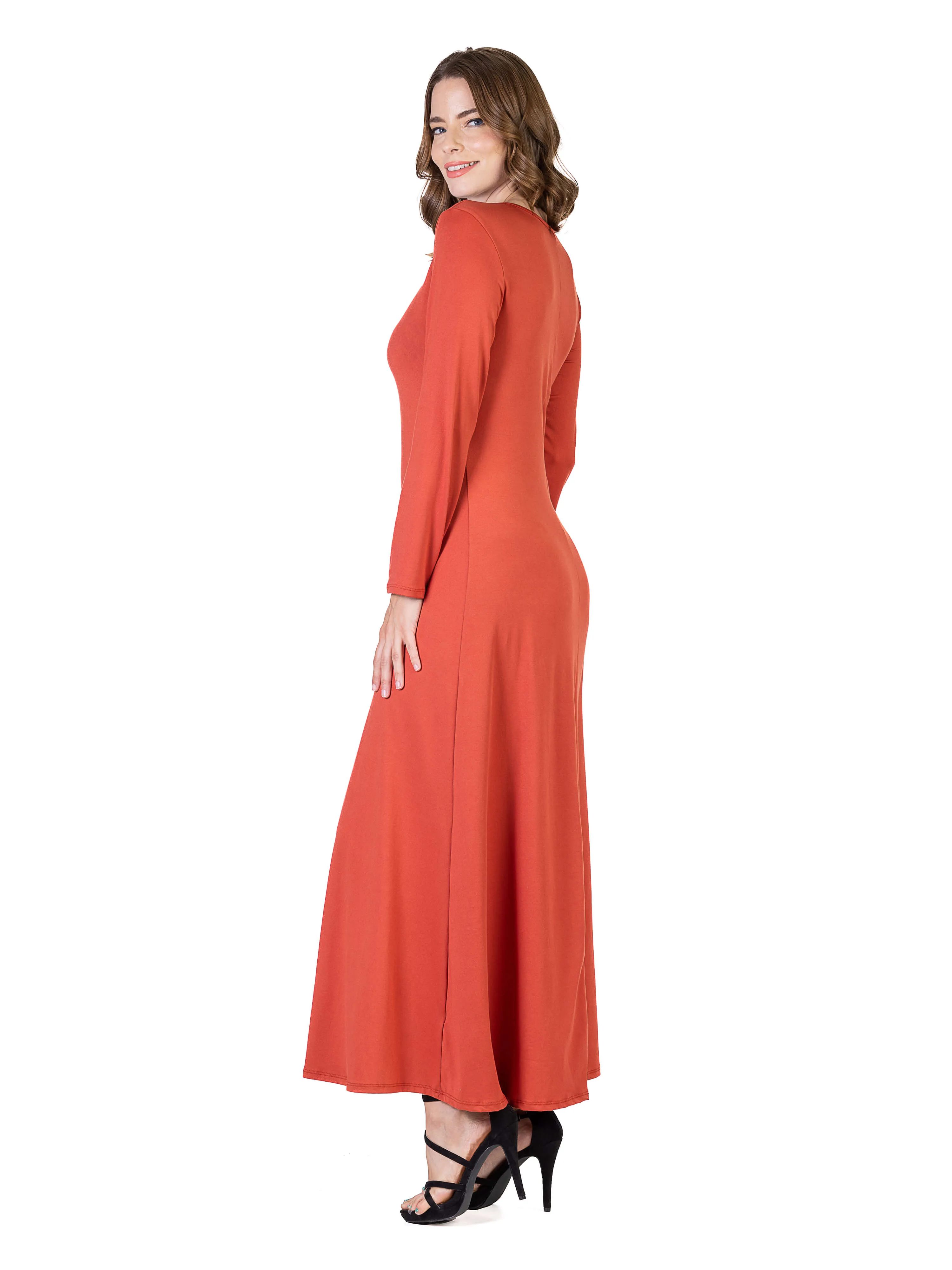 Womens Long Sleeve Maxi Dress