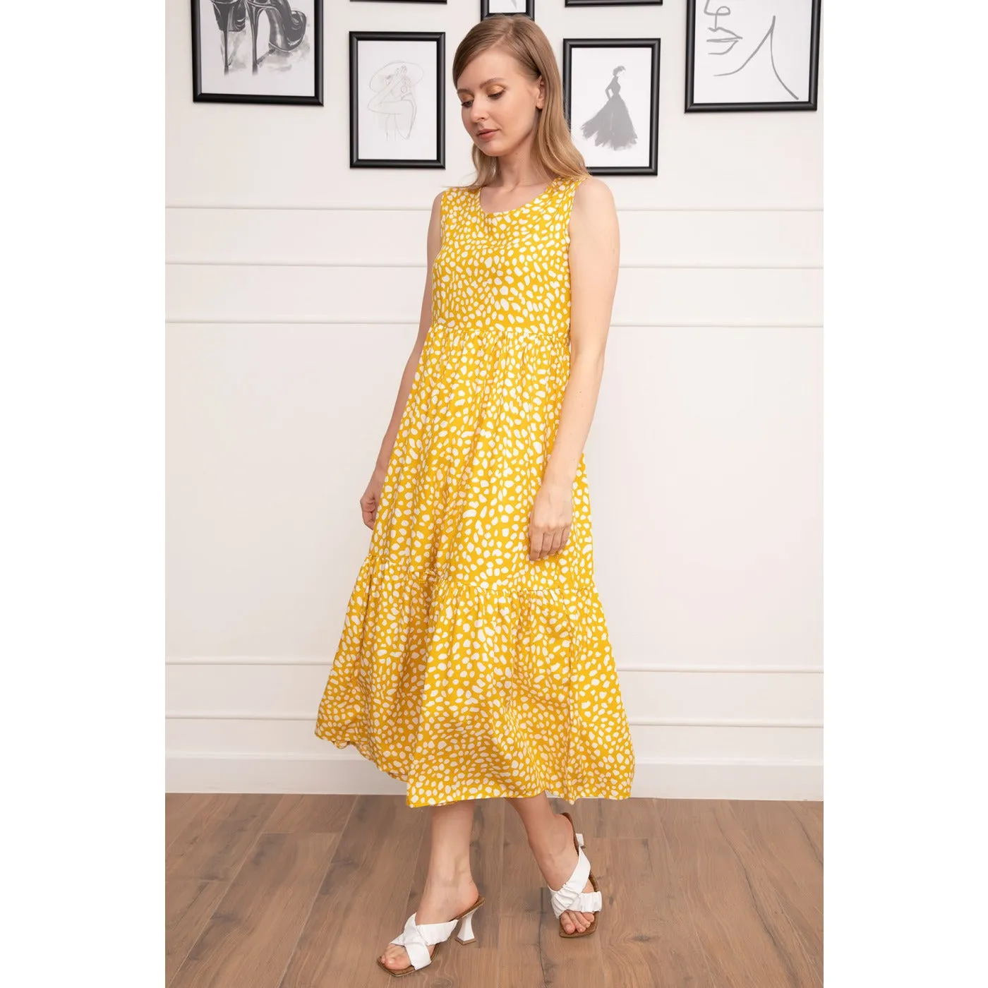 Yellow Printed Dress